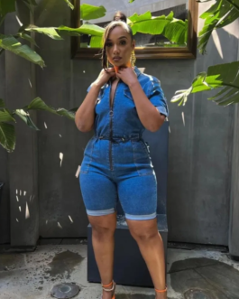 Short Denim Jumpsuit