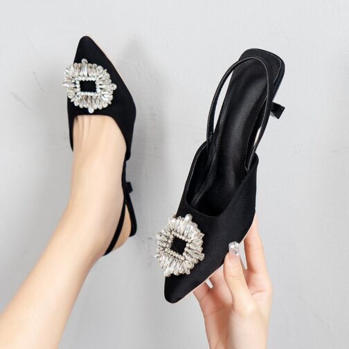 KOgm2023 Summer Brand Women Sandals Shoes Fashion Bow Knot Pointed Toe Slip On Ladies Elegant Dress