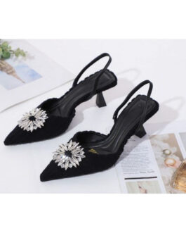 Rhinestone Slingback Heels