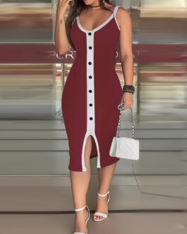 Trim Bodycon Cami Dress