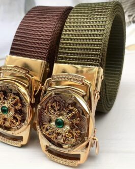 Men’s Golden Rotating Toothless Automatic Buckle Belt