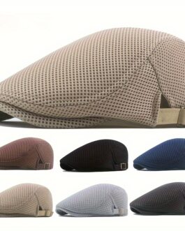 1pc Trendy Black Breathable Summer British Beret Cap