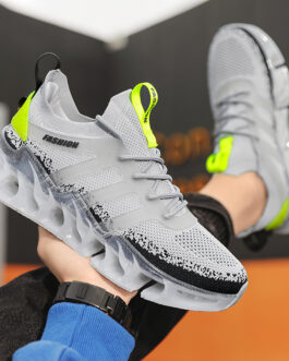 Men’s Grey Casual Anti-slip Blade Type Shoes, Lightweight Breathable Durable Shoes