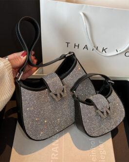 Glitter Rhinestone Chain Crossbody Bag