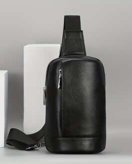 Genuine Leather Sling Bag For Men Small Lightweight Chest Bags