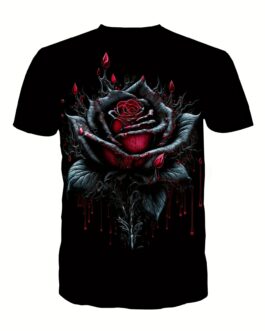 Trendy Flower 3D Digital Pattern Print Men’s Graphic T-shirts