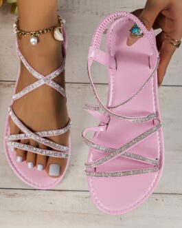Rhinestone Flat Sandals