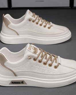 Men’s PU Leather Casual Skate Shoes, Wear-resistant Anti-skid Slip On