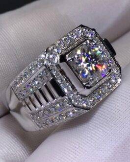 Men’s Ring Luxury Atmosphere Set White Gemstone Micro-set Decorative Ring