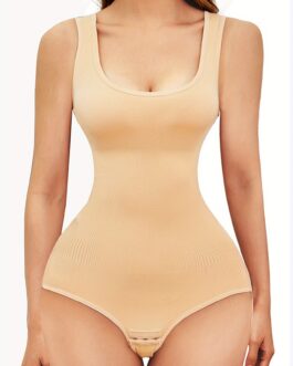 Seamless Solid Shaping Bodysuit Tummy Control Slimming Body Shaper