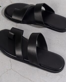 Men’s PU Leather Thong Sandals, Casual Non Slip Flip-flops Shoes