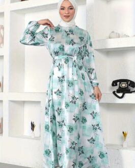 Floral Print Tie Waist Kaftan Abayas