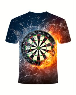 Dart Board Pattern Print Men’s Comfy T-shirt