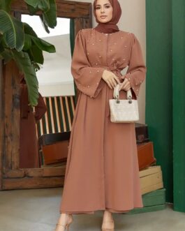 Ramadan Button Front Tie Waist Beaded Burqas