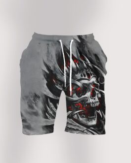 Men’s Skull Pattern 3D Print Comfy Shorts