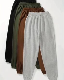 Solid Jogger Pants 4 Pack