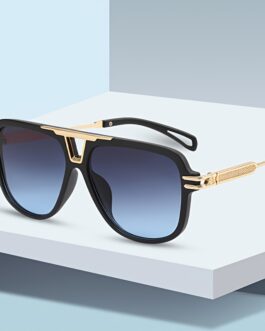 Oversized Square Aviator Sunglasses Golden Frame Vintage Sun Glasses