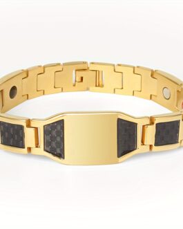 1pc Carbon Fiber Titanium Steel Fashion Men’s Curved Bracelet