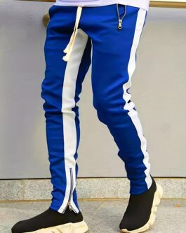 Color Block Drawstring Sweatpants Slim Fit Pants Men’s Casual Joggers