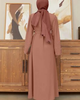 Ramadan Button Front Tie Waist Beaded Burqas