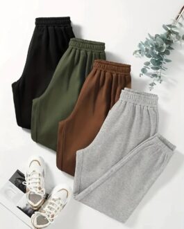 Solid Jogger Pants 4 Pack