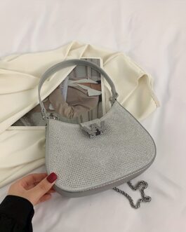 Glitter Rhinestone Chain Crossbody Bag