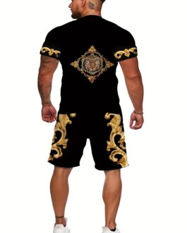 2-piece Men’s Vintage Floral Summer Outfit Set