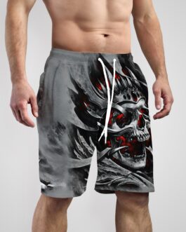 Men’s Skull Pattern 3D Print Comfy Shorts