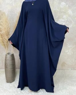 Simple Loose Abayas Batwing Sleeve Maxi Length Dress