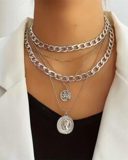 Vintage Carved Pendant Necklace