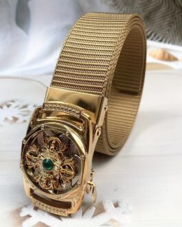 Men’s Golden Rotating Toothless Automatic Buckle Belt