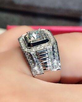 Men’s Ring Luxury Atmosphere Set White Gemstone Micro-set Decorative Ring