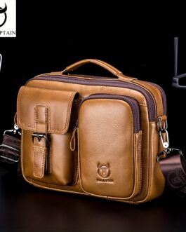 Bull Captain Casual Leather Shoulder Bag Men’s Portable Square Bag