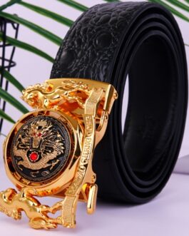 Men’s Black PU Leather Automatic Belt, Ideal choice for Gifts