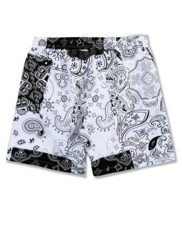 Men’s Color Block Paisley Beach Shorts – Perfect for Summer Pool & Beach Days!