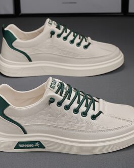 Men’s PU Leather Casual Skate Shoes, Wear-resistant Anti-skid Slip On