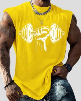 Dumbbell Print, Men’s Graphic Design Tank Top