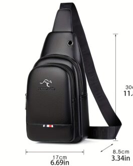 Men’s PU Leather Chest Bag Business Shoulder Bag