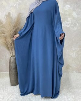 Simple Loose Abayas Batwing Sleeve Maxi Length Dress