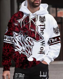 The Wolf Print Hoodie Sweatshirt