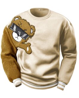 Cartoon Bear Embroidery Sweatshirt