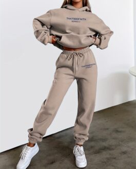 Hooded Tops & Jogger Pants Two-piece Set