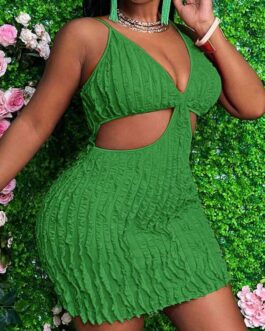 Plus Size Hollow Out Bodycon Cami Dress