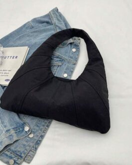 Solid Color Crescent-Shaped Shoulder Bag