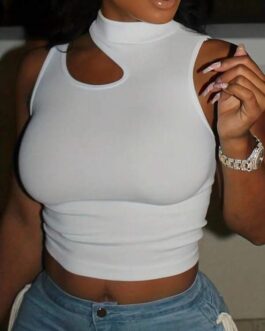 Cut-Out Design Cropped Tank Top