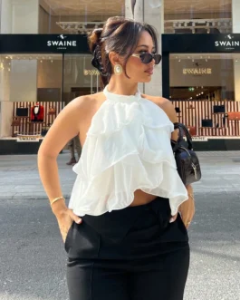 Multi-Layered Ruffle Crop Top